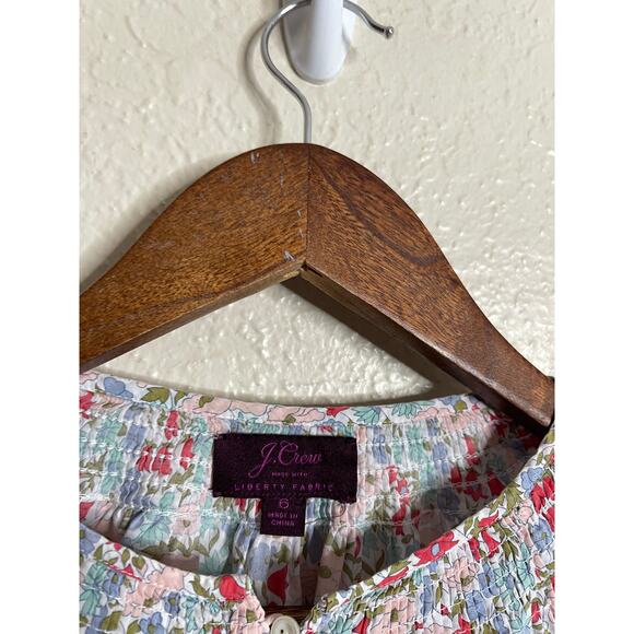 J.Crew  Liberty Fabrics Floral Cotton Blouse Top in Edenham Print  Womans 6 - Picture 9 of 11